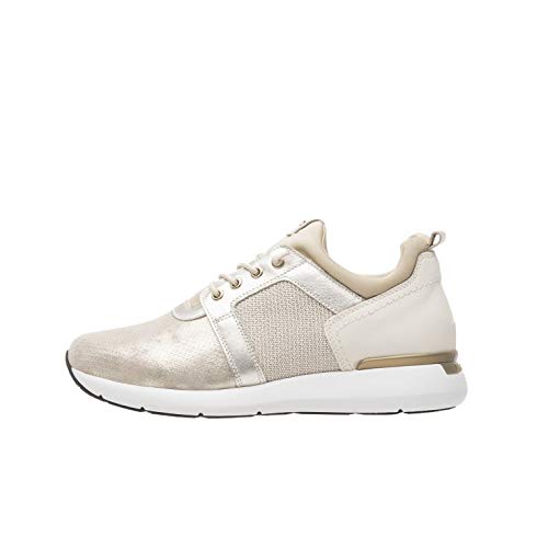 Nero Giardini P907710D - Zapatillas deportivas para mujer de piel y tejido técnico Beige Size: 36 EU