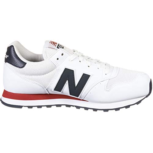 New Balance 500 Core, Zapatillas Hombre, Blanco (Munsell White/Eclipse/Tempo Red Swb), 40.5 EU