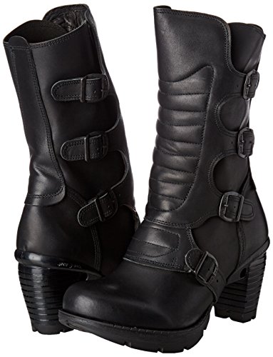 New Rock M-TR003X-S1 - Botas de Otra Piel Mujer, Negro (Negro (Black 001)), 41 EU