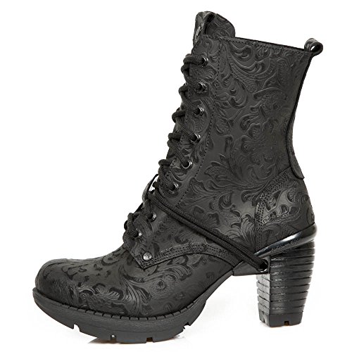 New Rock M.TR001X-S2, Botas Militares Mujer, Negro (Negro 001), 37 EU