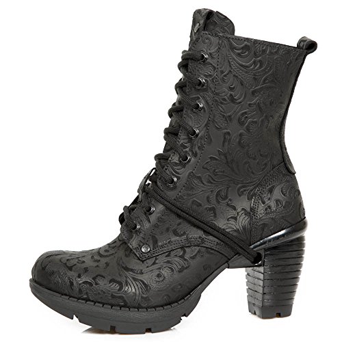 New Rock M.TR001X-S2, Botas Militares Mujer, Negro (Negro 001), 37 EU