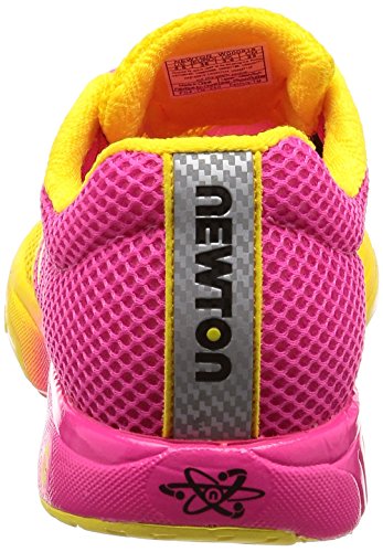 newtonrunning Distance 7, Zapatillas de Running para Mujer, Rosa (Pink/Yellow 001), 39 EU