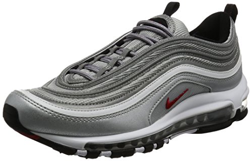 Nike Air MAX 97 OG QS Silver Bullet La Silver - Metallic Silver/Varsity Red Trainer Size 10 UK