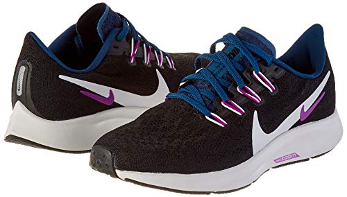 Nike Air Zoom Pegasus 36, Zapatillas para Correr Mujer, Nero Black Valerian Blue Vivid Purple Summit White, 39 EU