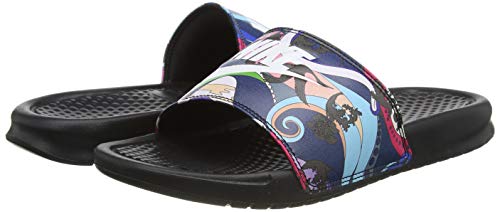 Nike Benassi JDI Print, Sandal Mujer, Black/White, 38 EU