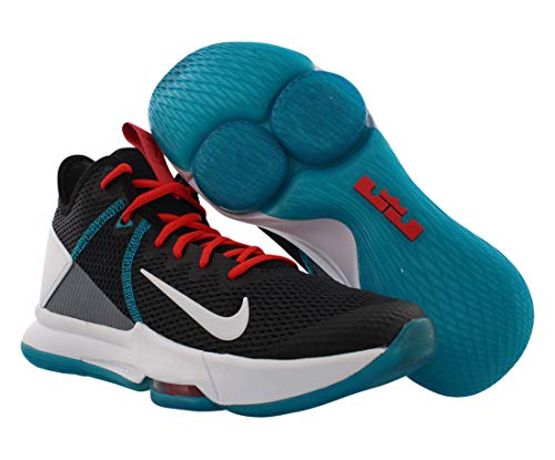 Nike Lebron Witness IV, Zapatilla de Baloncesto Hombre, Negro/Blanco/Rojo/Azul/Gris Ahumado/Rojo, 42.5 EU