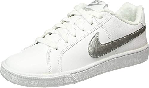 Nike Wmns Court Royale, Gymnastics Shoe Mujer, White/Metallic Silver, 35.5 EU