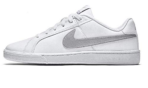 Nike Wmns Court Royale, Gymnastics Shoe Mujer, White/Metallic Silver, 35.5 EU