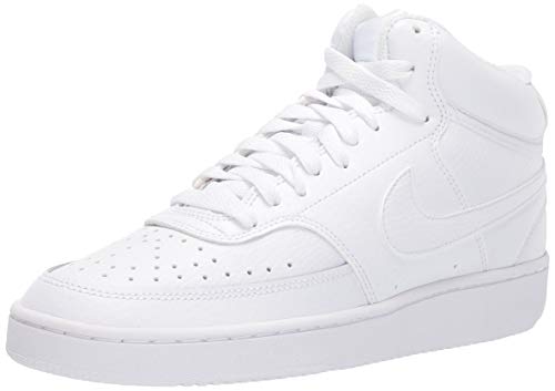 Nike Wmns Court Vision Mid, Zapatillas de Deporte Mujer, Blanco (White/White/White 100), 37.5 EU