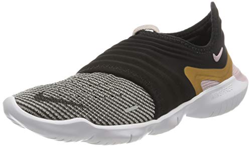 Nike Wmns Free RN Flyknit 3.0, Zapatilla de Correr Mujer, Tiza Ciruela Negra Dorada Metalizada, 40.5 EU