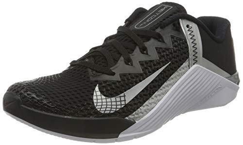 Nike Wmns Metcon 6, Zapatillas Deportivas Mujer, Black Mtlc Silver Mtlc Silver, 38 EU