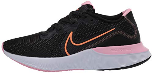 Nike Wmns Renew Run, Zapatillas para Correr para Mujer, Negro/Naranja Pulso/Blanco/Rosa, 38 EU