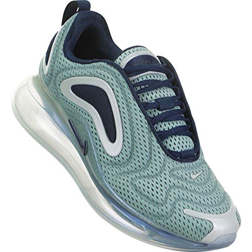 Nike Zapatillas deportivas bajas para mujer, Verde (Plateado metálico/azul marino medianoche.), 38 EU