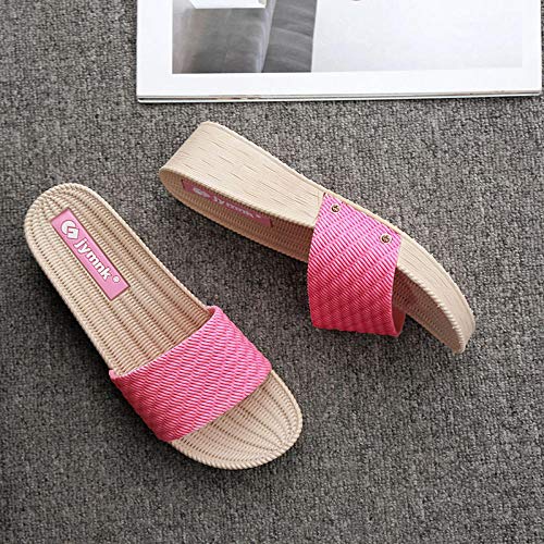 Noctiflorous Uso Al Aire Libre Baño Sandalia,Zapatillas de tacón Alto Antideslizantes para Interiores, Sandalias de baño de Fondo Grueso-Rosa_37,Zapatillas Antideslizantes Libre Baño