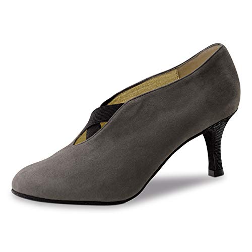 Nueva Epoca - Zapatos de Baile/Zapatos de Danza para Mujer - Piel de Ante Gris - 6 cm Stiletto - Fabricado en Italia, Color Multicolor, Talla 38 EU