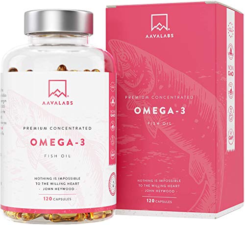 Omega 3 de Aceite de Pescado [2000 mg] - 1000 mg EPA y 500 mg DHA - Alta Potencia - Destilado Molecularmente para mayor pureza - Fuente de Ácidos Grasos - 120 cápsulas blandas - suministro de 60 días