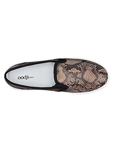 oodji Ultra Mujer Zapatillas Slip On Estampadas de Piel Sintética, Marrón, 37 EU / 4 UK