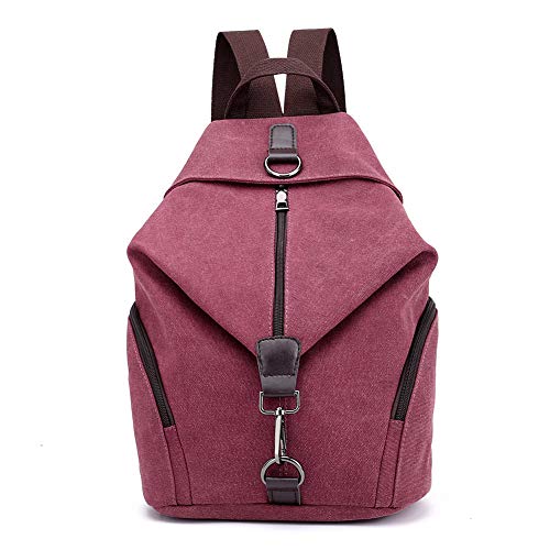 Padgene Mochila de Lona para Mujer, Bolsa De Viaje De Gran Capacidad Informal De La Vendimia Bolso Mochila Mujer Casual Para Vacaciones Viajes Senderismo Camping (Morado)