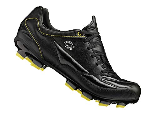 Pele Sports Kids 1958 FG Junior MS Football Boots - Botas de fútbol para Niñs, Negro (Black Yellow), 36 EU