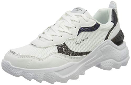 Pepe Jeans London Eccles Clex20 Zapatillas para Mujer , Blanco ( 800WHITE ) , 41 EU