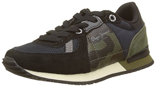 Pepe Jeans London Sydney Camu, Zapatillas Niños, Negro (Black), 32 EU