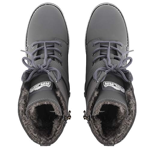 Polar Mujer Espuma De Memoria Motorista Botas De Nieve Piel Sintética Forrada Welted Caucho Suela Exterior Térmica Zapatos - Gris - UK6/EU39 - YC0646