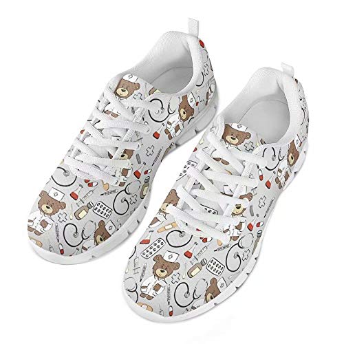 Polero - Zapatillas de enfermera zapatillas deportivas de mujer, ligeras, de malla, planas, para tenis, correr, deportes, talla 38