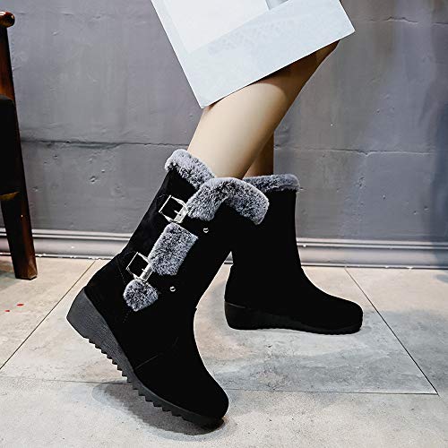 POLP Botas Zapatos señora Invierno Botas Botines y Botas Altas Mujer Además de Terciopelo Mantener Caliente Impermeable Antideslizante Zapatos de algodón Botas de Nieve Botas cómodas