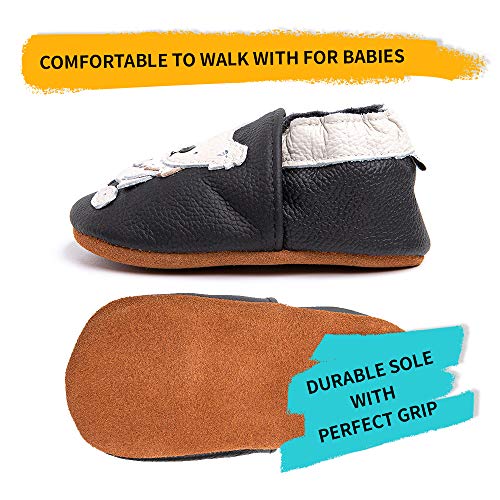 Primeros Pasos Bebe Niña Niños Zapatos Zapatillas de Estar por Casa Pantuflas Calzado Botitas y Patucos Infantiles Piel Sintético Casual Antideslizante-1 BKKL 18-24 Meses