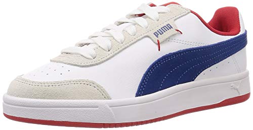 PUMA Court Legend LO, Zapatillas Unisex Adulto, Blanco White/Limoges/High Risk Red, 43 EU