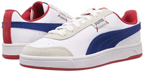 PUMA Court Legend LO, Zapatillas Unisex Adulto, Blanco White/Limoges/High Risk Red, 43 EU