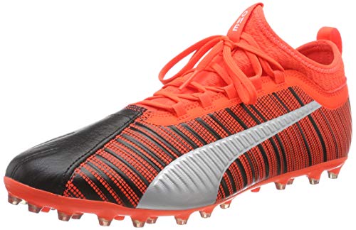 PUMA One 5.3 MG, Botas de fútbol Hombre Black-Nrgy Red Aged Silver, 43 EU