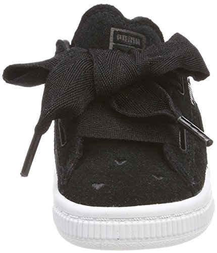 Puma Suede Heart Valentine Inf, Zapatillas para Niñas, Negro Black Black, 22 EU