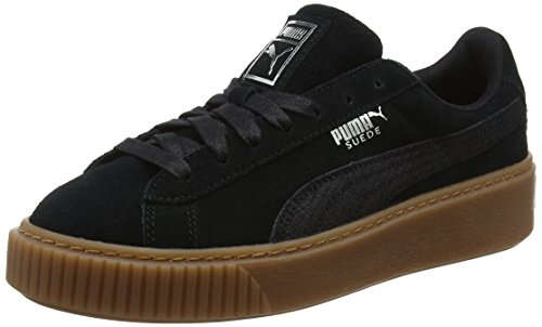 PUMA Suede Platform Animal, Zapatillas Mujer, Negro Black-Silver, 40 EU