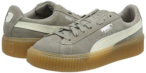 Puma Suede Platform SNK Jr, Zapatillas Unisex Adulto, Gris (Rock Ridge-Whisper White), 37 EU