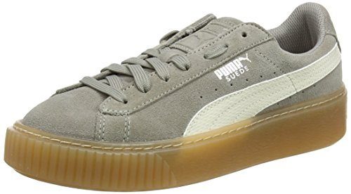 Puma Suede Platform SNK Jr, Zapatillas Unisex Adulto, Gris (Rock Ridge-Whisper White), 37 EU