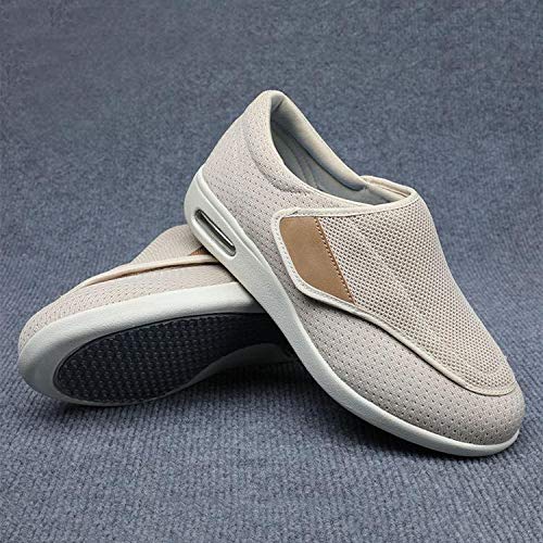 qmj Zapatos Ortopédicos para Diabéticos De Ajuste Ancho para Hombres Zapatillas Deportivas Ligeras para Exteriores Zapatos para Caminar para Ancianos,BEIGE-41