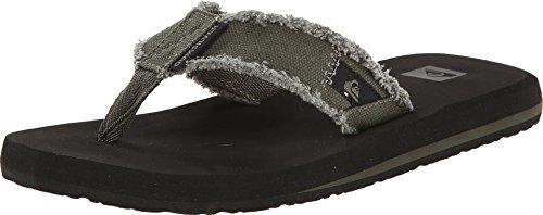 Quiksilver MONKEY ABYSS M SNDL XGKC - sandalias abiertas de lona hombre, Verde (Green / Black / Brown), 45