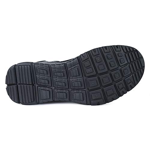 QUNLON Botas transpirables antideslizantes resistentes al desgaste tácticas militares para hombres Zapatos de trabajo ligeros de combate en la selva Black 44EU