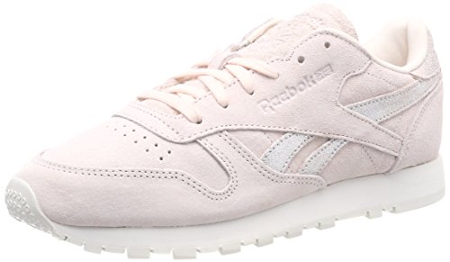 Reebok CL LTHR Shimmer, Zapatillas Mujer, Rosa Pale Pink Matte Silver Chalk 000, 37.5 EU