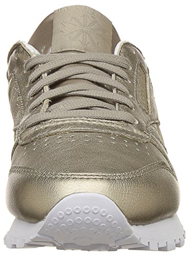 Reebok Classic Leather L Zapatillas, Mujer, Dorado (Pearl Metallic-Grey Gold / White), 36 EU (3.5 UK)