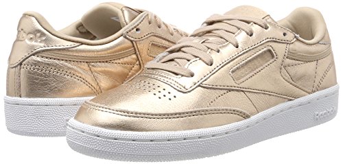 Reebok Club C 85 Melted Metals, Zapatillas para Mujer, Dorado (Pearl Metallic-Peach/White), 36 EU