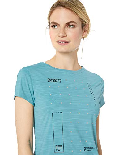 Reebok Crossfit Activchill tee Manga Corta para Mujer, Mujer, Manga Corta, FLH58, Niebla Mineral, M