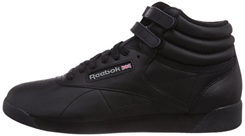 Reebok Freestyle Hi - Zapatillas de cuero para mujer, Negro (Black), 38.5 EU