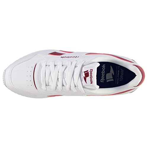 Reebok Hombre Royal Glide Ripple Clip Zapatillas Deportivas Blanco/Borgoña EU 40.5 (UK 7)