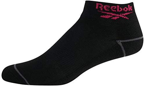 Reebok Women Athletic Quarter Cut Socks (6 Pack) (Black/Colors, Shoe Size: 4-10)