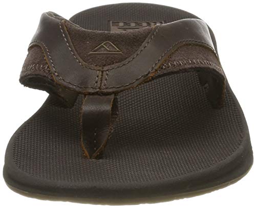 Reef Leather Fanning, Chanclas Hombre, Marron Oscuro, 42 EU