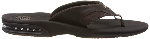 Reef Leather Fanning, Chanclas Hombre, Marron Oscuro, 42 EU