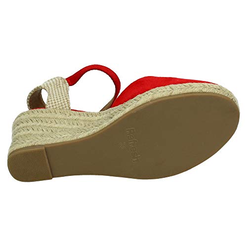 REFRESH 69569 Zapatilla con CUÑA Mujer Alpargatas Rojo 41