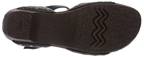 Rieker 66863, Sandalias Punta Cerrada Mujer, Schwarz (Schwarz / 01), 37 EU